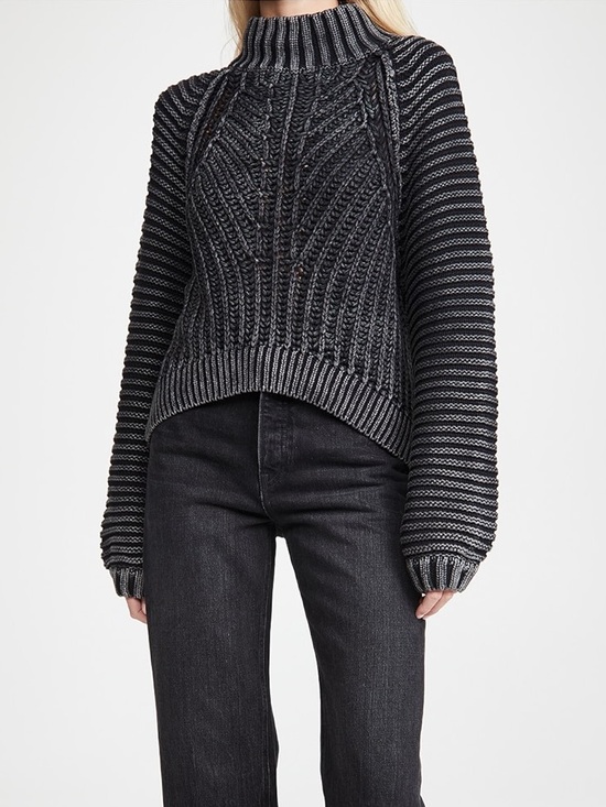 Free People Sweaters - Free People Sweetheart Mock Neck Sweater Black Medium M